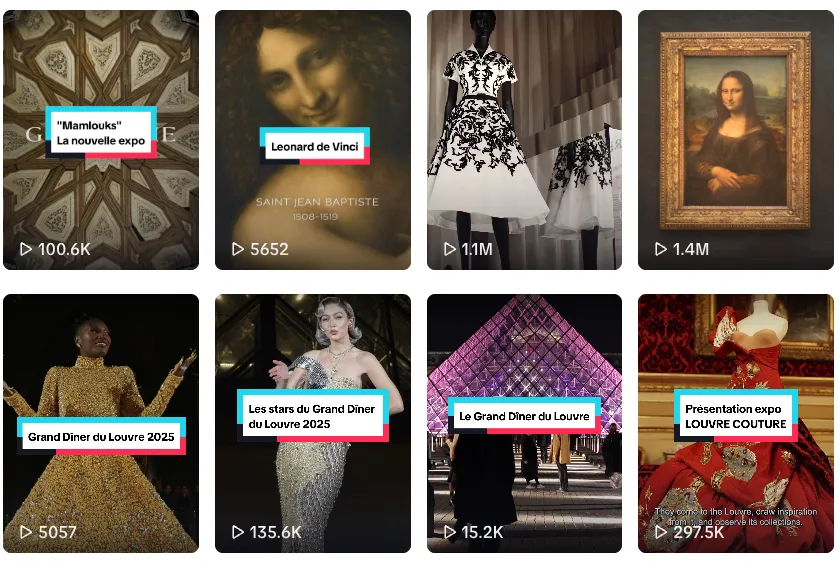 View of the Louvre Museum's TikTok profile