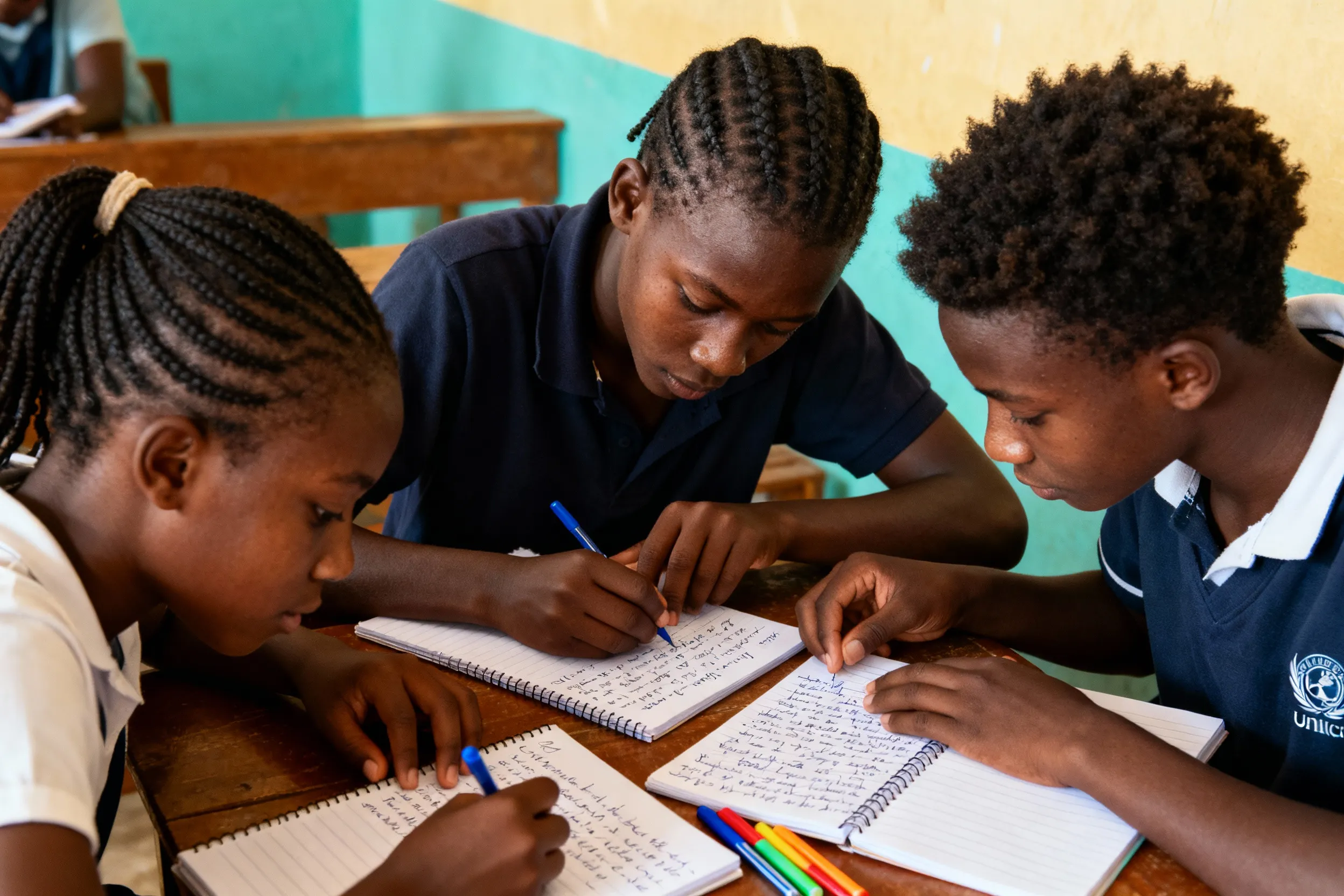 African adolescents leading participatory impact assessment as co-evaluators, analysing interview data in UNICEF social project evaluation