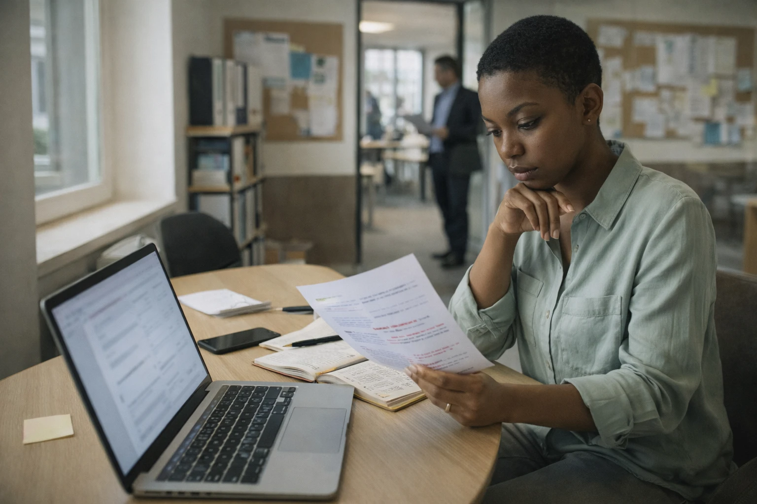 Communications officer reviewing information in the first hours after a deepfake incident, focusing on verification, internal clarity and deciding who should speak.