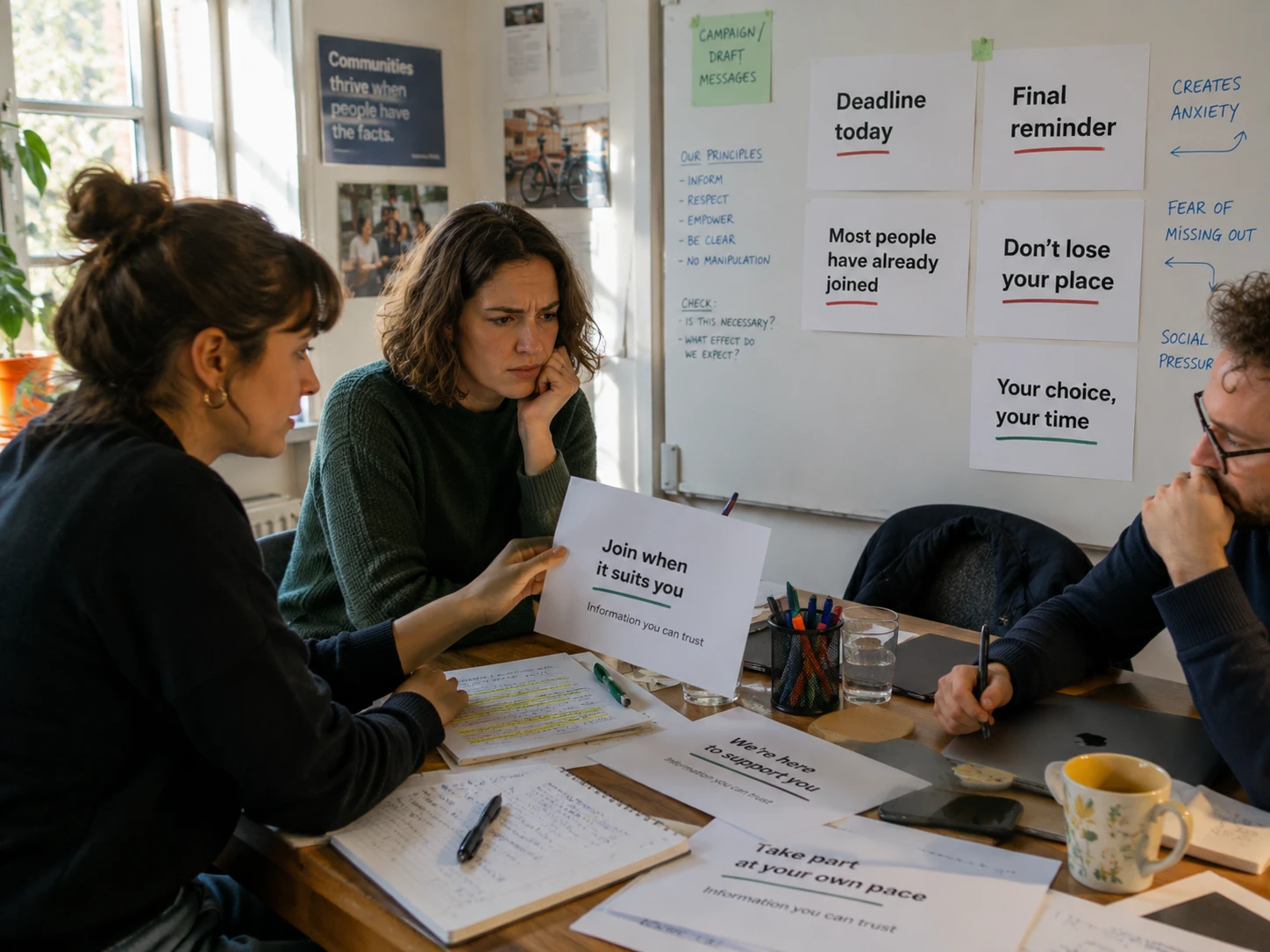 Manufactured urgency in digital campaigns: how FOMO, social pressure and retention tactics can undermine responsible communication and public trust.